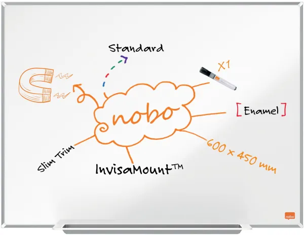 Nobo Impression Pro emaljerad whiteboard 60x45cm vit